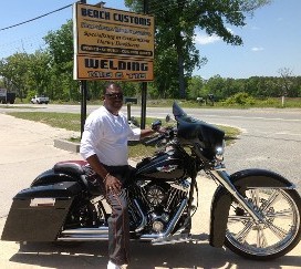 Man on a Black Motorcycle in Myrtle Beach, SC